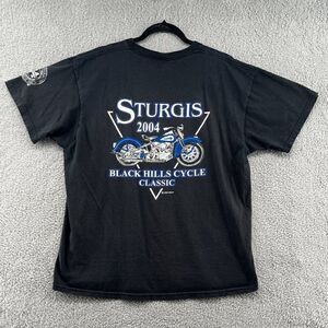 Vtg 2004 Sturgis Motorcycle Rally T-Shirt Black Size Extra Large XL